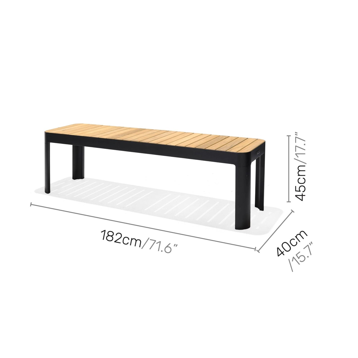 Portals Teak and Aluminum Picnic Bench