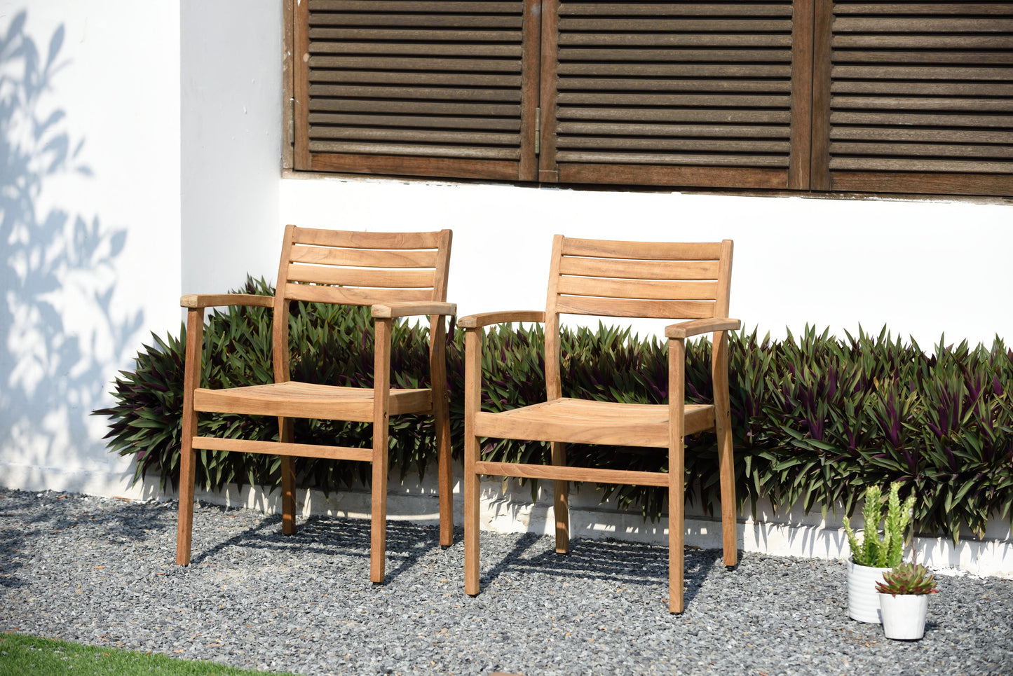 Julien FSC Certified Teak Wood Outdoor Patio Extendable Dining Set