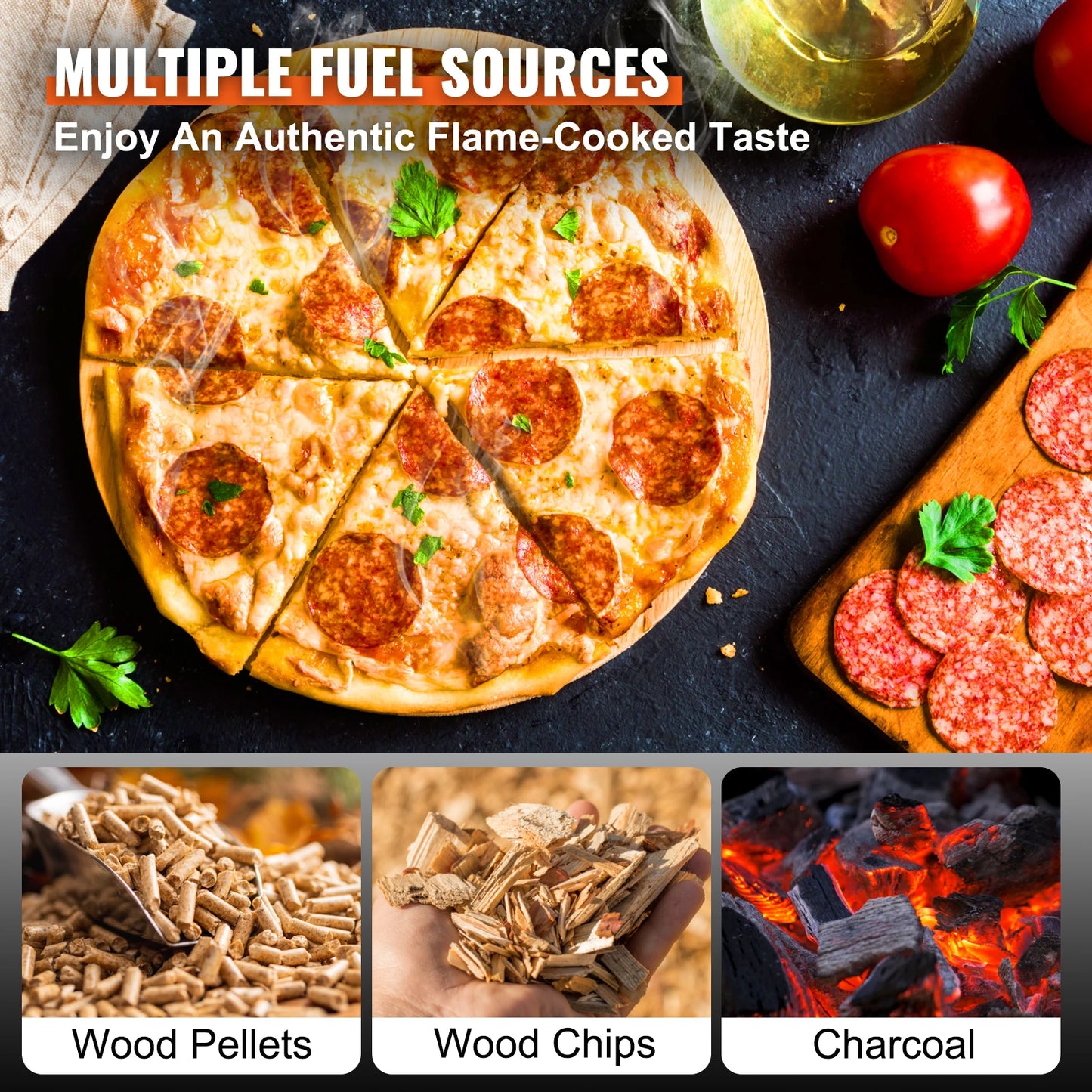 12Inch Outdoor Oven Charcoal Fired Maker Portable outside Stainless Steel Grill&Pizza Waterproof for Backyard Camping