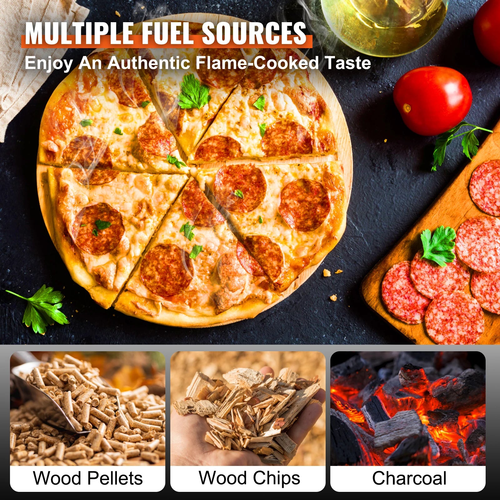 12Inch Outdoor Oven Charcoal Fired Maker Portable outside Stainless Steel Grill&Pizza Waterproof for Backyard Camping