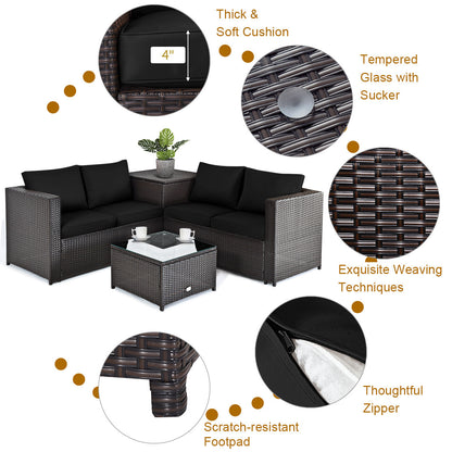 5 Piece Patio Furniture Set with 50000 BTU Propane Fire Pit Table
