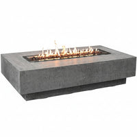 Outdoor Fire Table Built for Year-Round Gathering, Cast Concrete, 45,000 BTU, Liquid Propane, 56x32