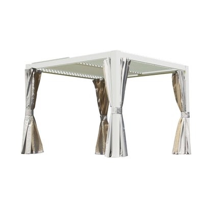 10x10 FT Outdoor Louvered Pergola with Adjustable Louvers