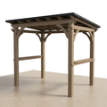 Cedar Grill Gazebo Built for Outdoor BBQ Spaces, Steel Roof, Corrosion Resistant, Counter Bars, 8x5 Ft