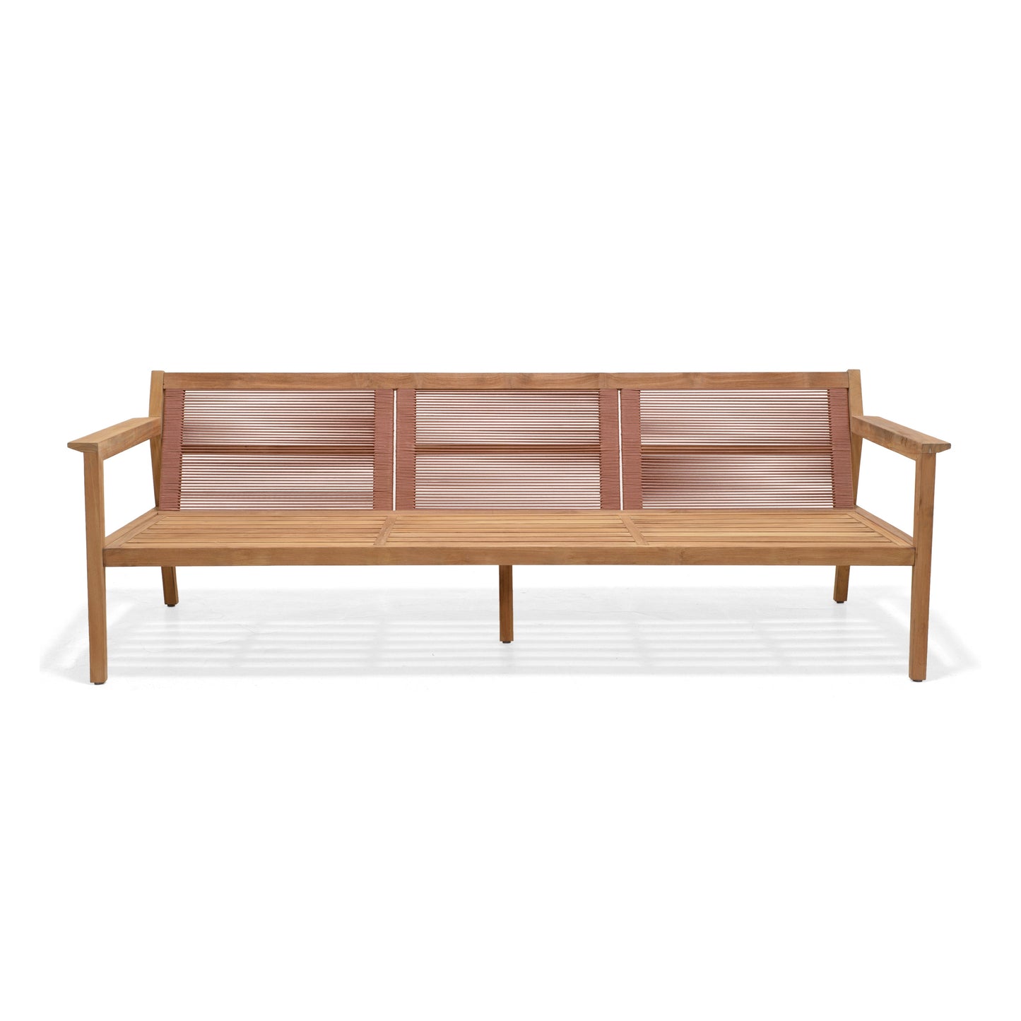 Agate Teak and Rope 3 Seater Sofa Chair - 1pc