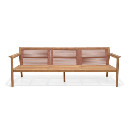 Agate Teak and Rope 3 Seater Sofa Chair - 1pc