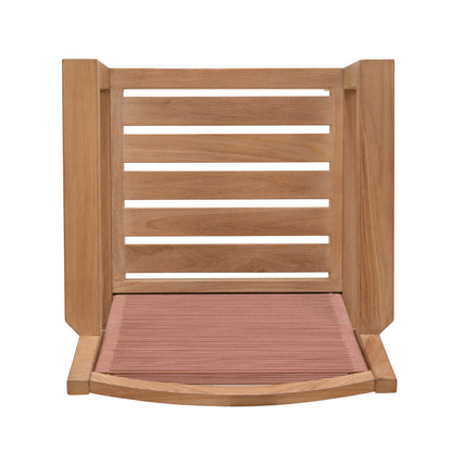 Agate Teak and Rope Armchair Terracotta