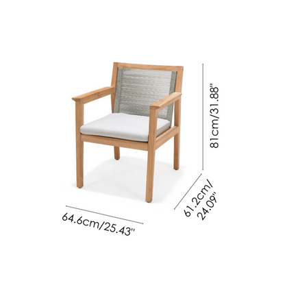 Agate Teak and Rope Armchair Green