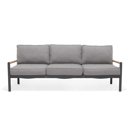 Amber Teak and Aluminum 3-Seater Sofa