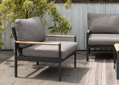Amber Sofa Teak and Aluminum Chair