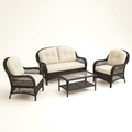 Outdoor Patio Conversation Set Built for Comfort, 4 Piece Rattan Furniture, Steel Frame, Protective Cover