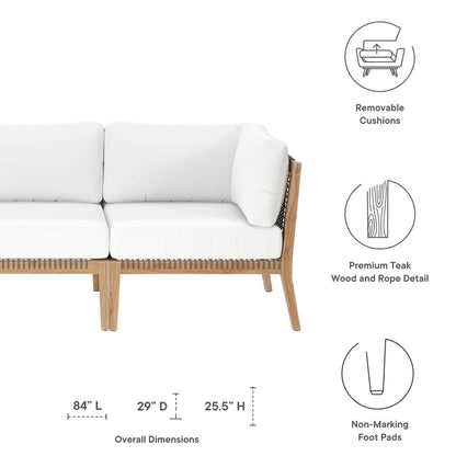 Clearwater Outdoor Patio Teak Wood Sofa by Modway