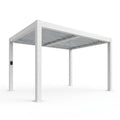 Outdoor Steel Pergola Kit Built for Weather Resistance, 14' x 10' Galvanized Frame, Shade Sail Canopy, PowerPort