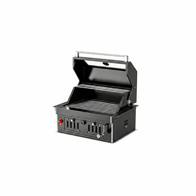 27-Inch Heavy Duty Charcoal Grill, 304 Stainless Steel Portable Outdoor BBQ with Adjustable Tray, Large Front Door & Side Vents for Backyard, Patio, Camping Family BBQ Gatherings